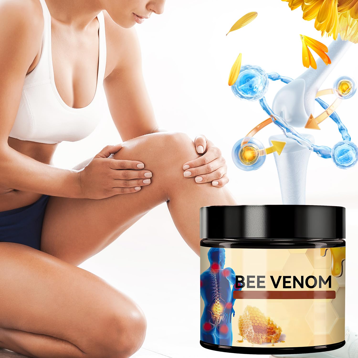 2PCS Bee Venom Advanced Joint and Bone Cream, Bee Venom Joint Gel, New Bees Venoms Professional Cream Relief Gel for Back, Knee,