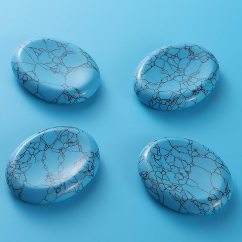 Artistone Crystal Worry Stones for Anxiety Women Gift Polished Carved Pocket Green Turquoise Oval Healing Energy Meditation Thum
