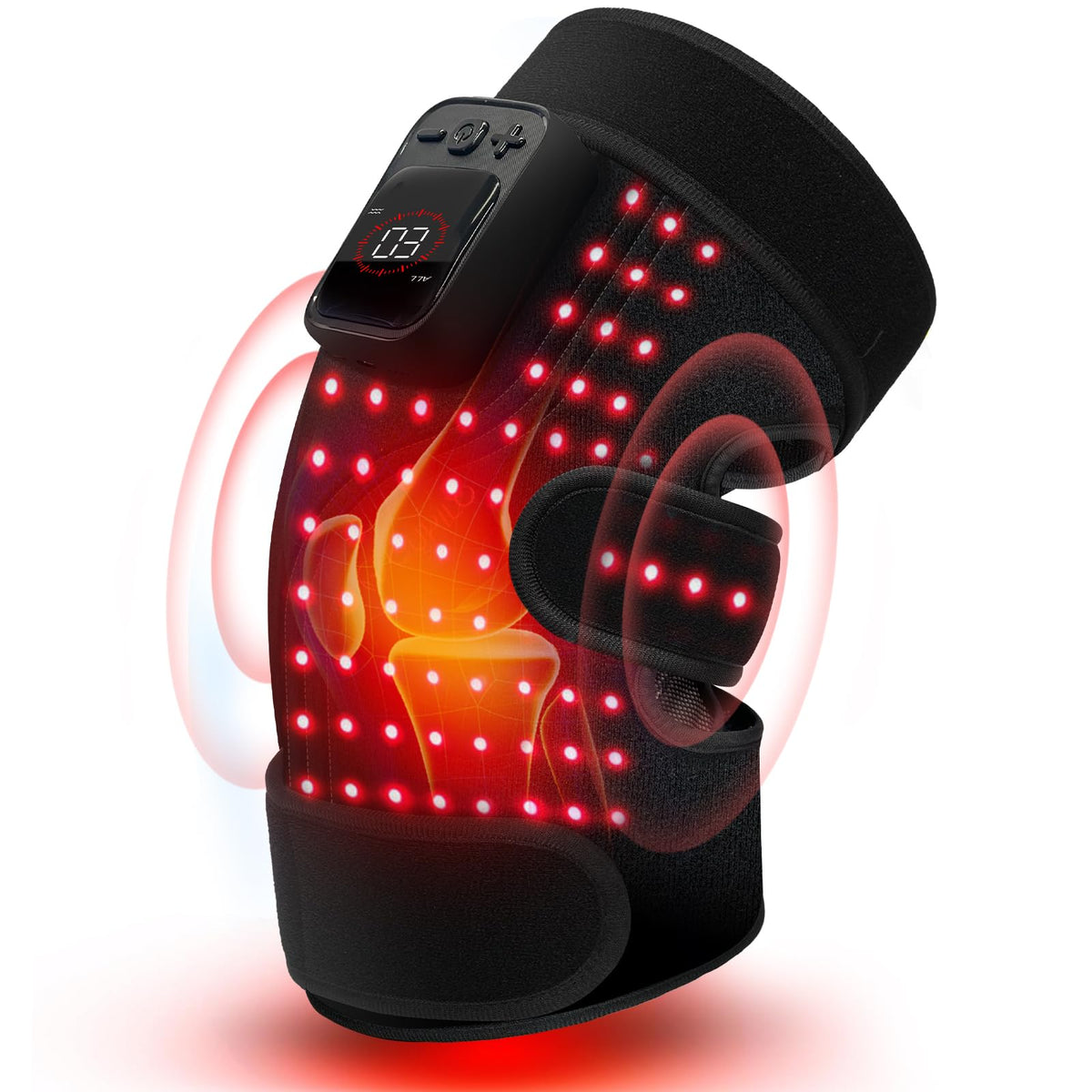 CuPiLo Knee Massager with Heat and Red Light Therapy, Vibration Knee Brace