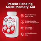 Pill Popper Medication Tracker, Daily Pill Reminder, Small and Portable Memory Aid with Buttons, Attaches to Pill Container, Tra