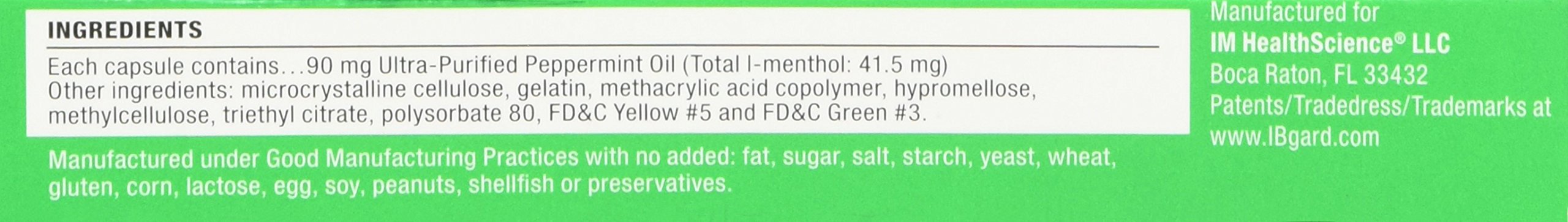 IBgard for Irritable Bowel Syndrome (IBS) Relief Bloating Gas 12 Capsules Small Box 90mg Ultra Purified Peppermint Oil Good for