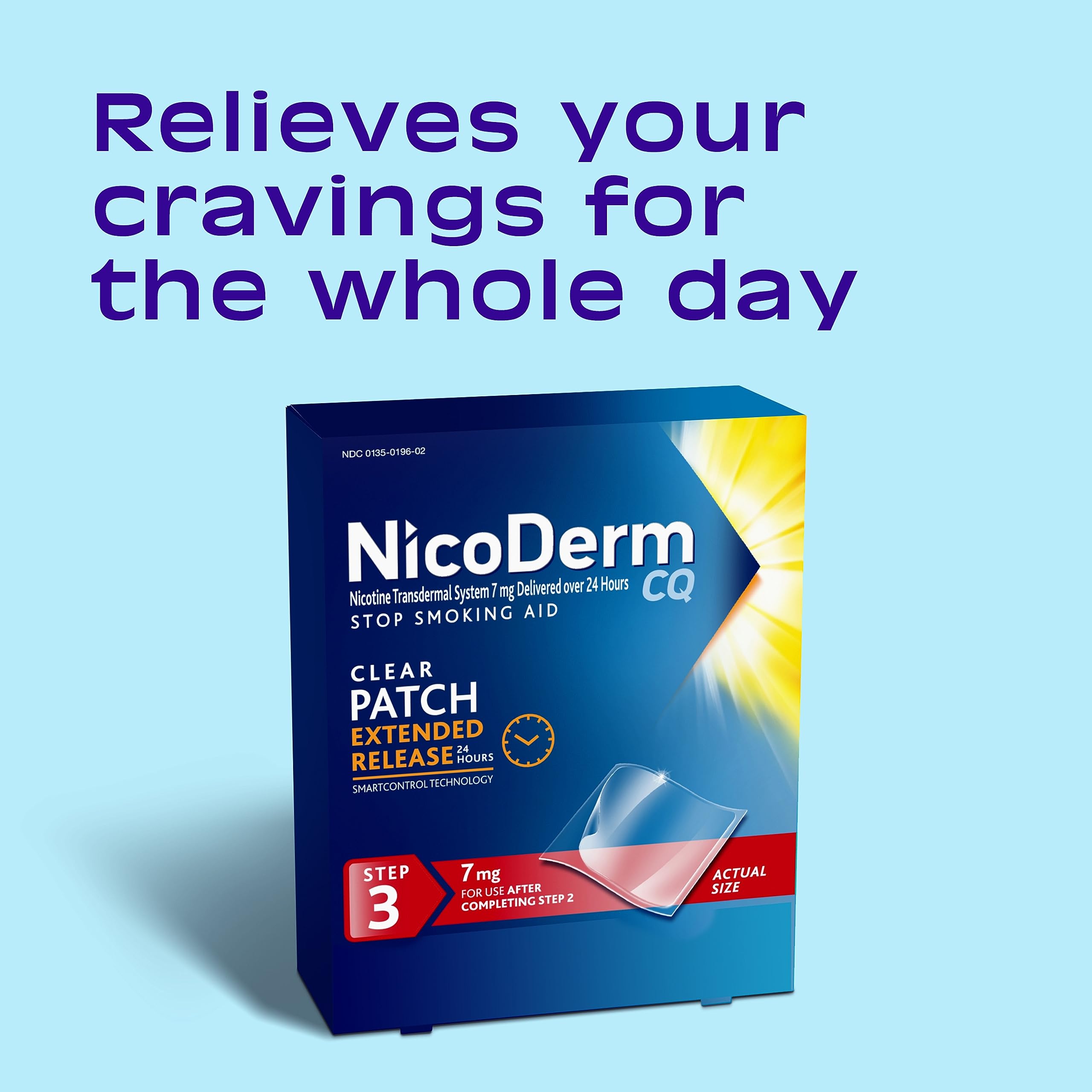NicoDerm CQ 7mg Step 3 Nicotine Patches to Help Quit Smoking - Stop Smoking Aid, 14 Count
