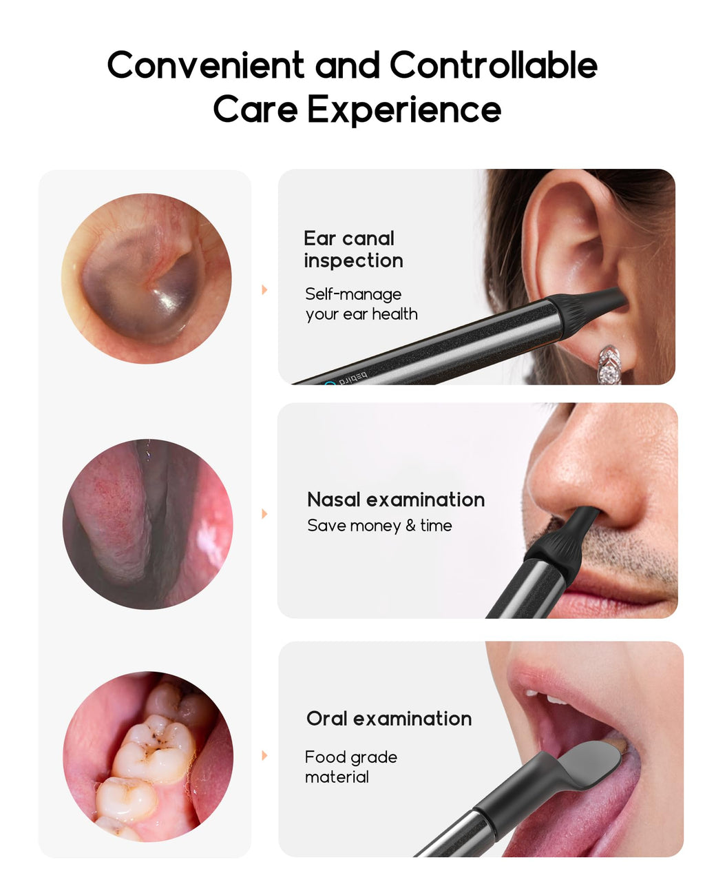 Ear Canal Wax Cleaner with Camera, Bebird C3 EarCamera Wax Removal, 1080p Ear Canal Camera, 7 Earpick, 10pcs Replacement Tips, 3