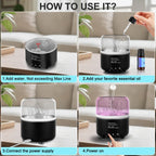Morbou Essential Oil Diffuser with Jellyfish Spray & Sea Anemone Rotation, 280ml Ultrasonic Aromatherapy Machine,7-Color LED Nig
