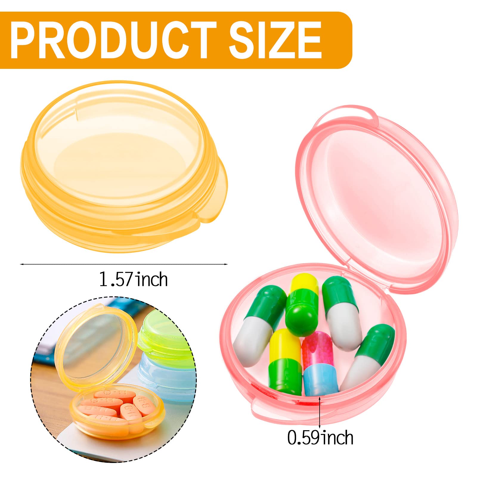 Patelai 6 Packs Small Pill Organizer Box, Travel Pill Container Portable Daily Mini Medicine Case Holder for Pocket Purse Briefc