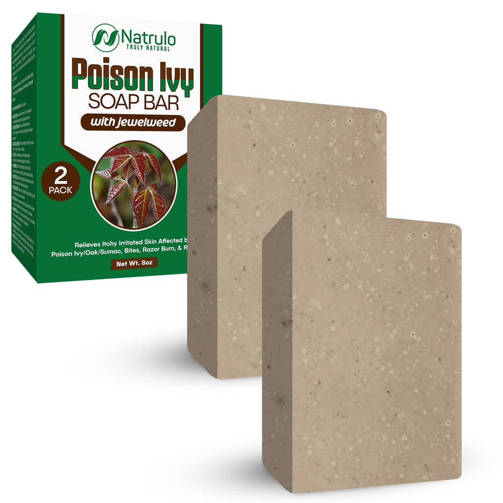 Natrulo Poison Ivy Soap Bar - All Natural Poison Ivy Treatment - Anti-Itch Skin Cleanser Bar for Poison Ivy, Poison Oak & Sumac 