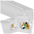 Zippered Pill Pouch Bags - 24 Pcs, Slide Lock Clear Plastic Mini Bags, BPA-Free for Pills Vitamins, Supplements, Medications, Je