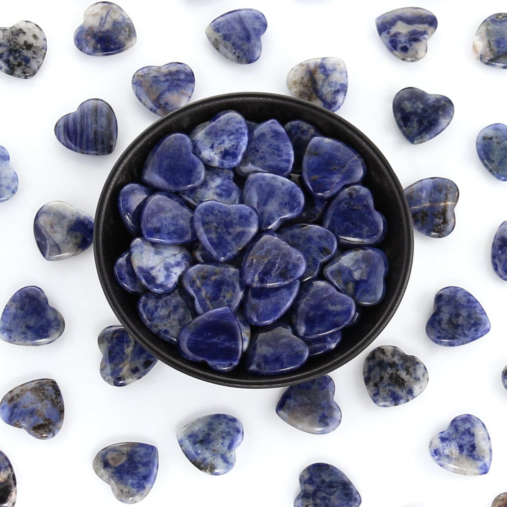 Nvzi Tumbled Polished Natural Lapis Lazuli Crystals Heart Stones, Crystals and Healing Stones Quartz Bulk for Wicca, Reiki, Heal