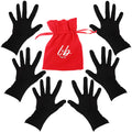 Bamboo Gloves for Eczema, Black, Small, Women, Dry Hands, Overnight Moisturizing Gloves, 3 Pairs