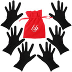 Bamboo Gloves for Eczema, Black, Small, Women, Dry Hands, Overnight Moisturizing Gloves, 3 Pairs