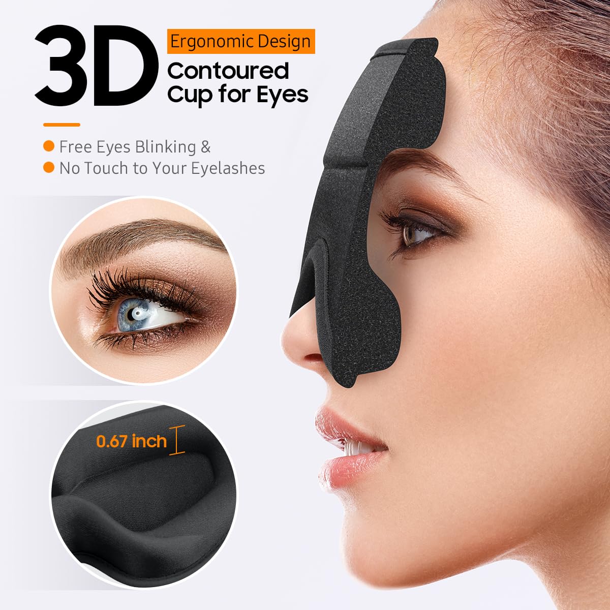 Sleep Mask, Premium Eye Mask for Sleeping, Total Blackout, Super Soft Comfort, Adjustable Fit, Upgraded 3D Ergonomic Designed Sl