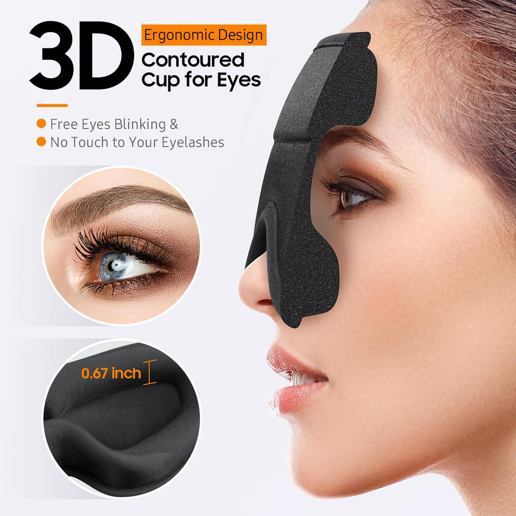 Sleep Mask, Premium Eye Mask for Sleeping, Total Blackout, Super Soft Comfort, Adjustable Fit, Upgraded 3D Ergonomic Designed Sl