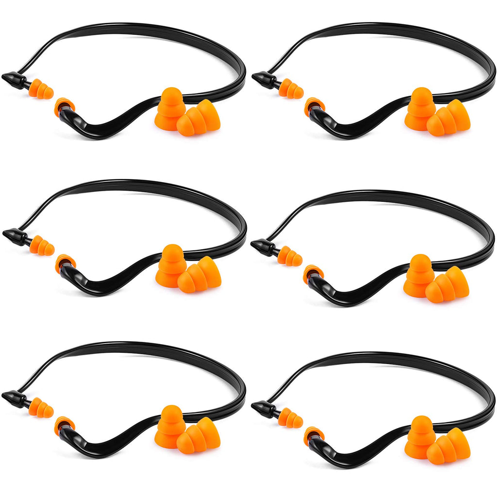 Sumind 12 Pieces Banded Ear Plugs Hearing Bands Banded Ear Band Plug Shooting Reusable Construction Protection Silicone Replacem