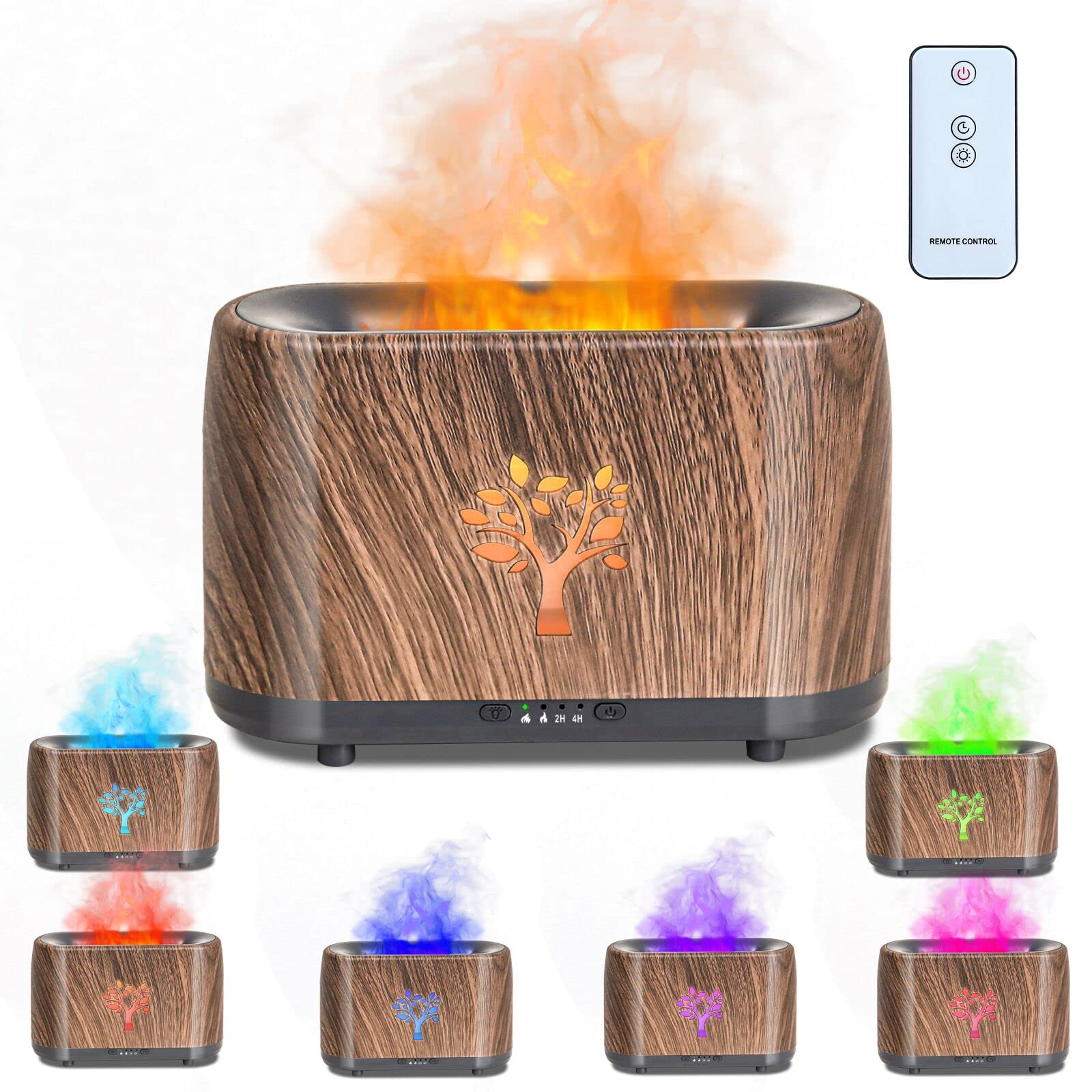Chanhyer 240ml Upgraded 7 Color Flame Air Aroma Diffuser Cool Mist Humidifier, Noiseless Essential Oil Diffuser for Home, Large 
