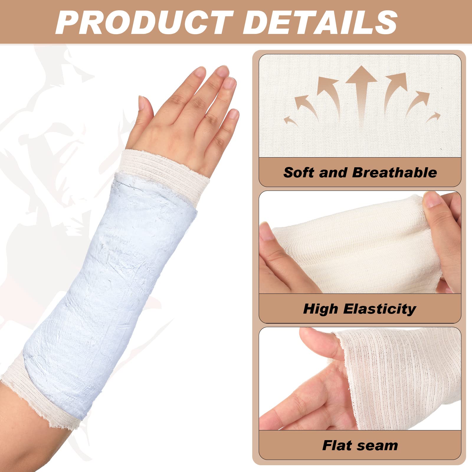 Nuanchu Cotton Stockinette Tubular Elastic Bandage Cast Sleeve Roll Elastic Wrap Tube Bandages Comfortable Cast Stockinette for