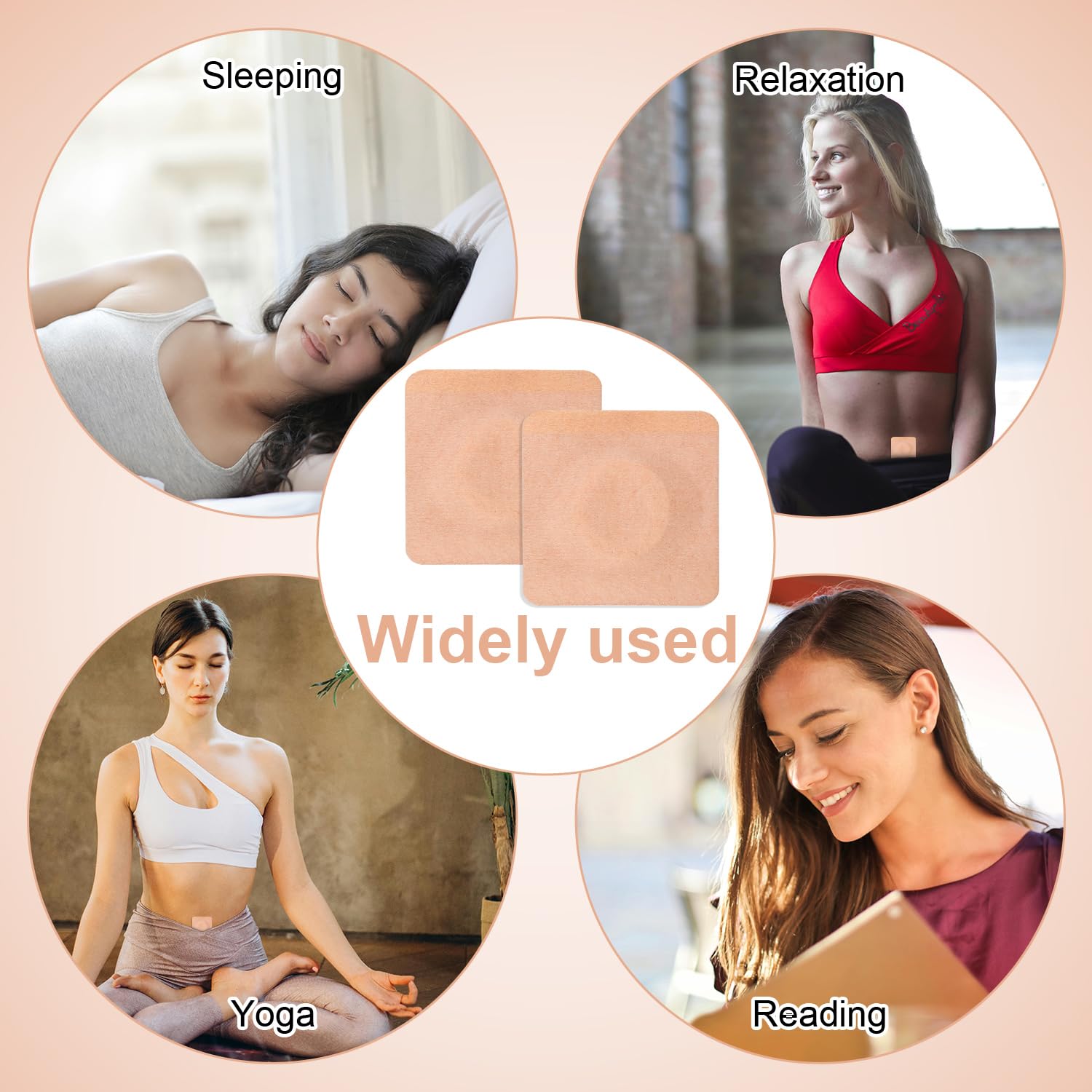 60pcs Castor Oil Pack Wrap for Belly Button, 2.36in Disposable Self-Adhesive Anti-Leak Castor Oil Patches Pads Highly Absorbent