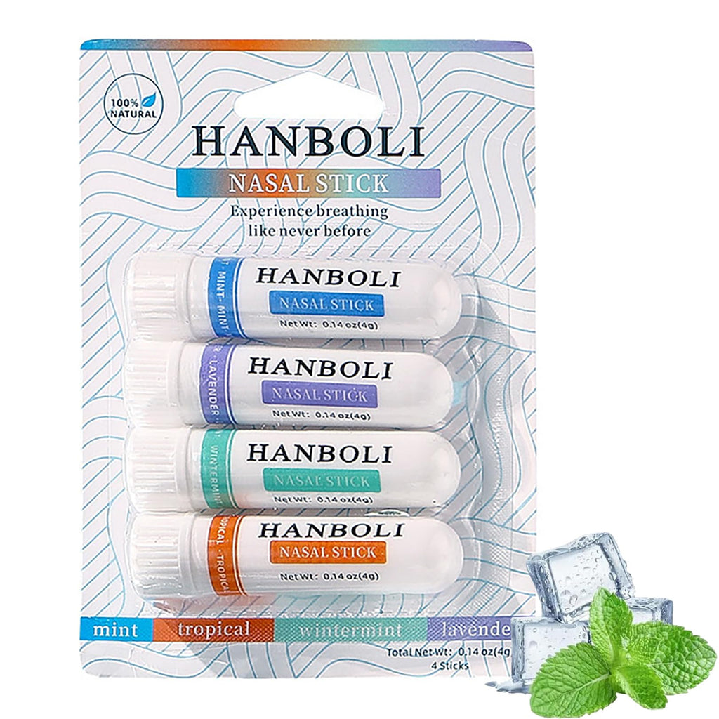 AZHAIBUQI Nasal Stick, Portable Nasal Stick for Daily Refreshing, Pure and Natural Ingredients (4 Packs/1 PC)