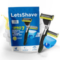 Letsshave Pro 7 Max Shaving Razor For Men | 1 Handle, 2 Refills & Cap | WorldS First 7BladeRazor With Honeycomb Bar | Smooth 