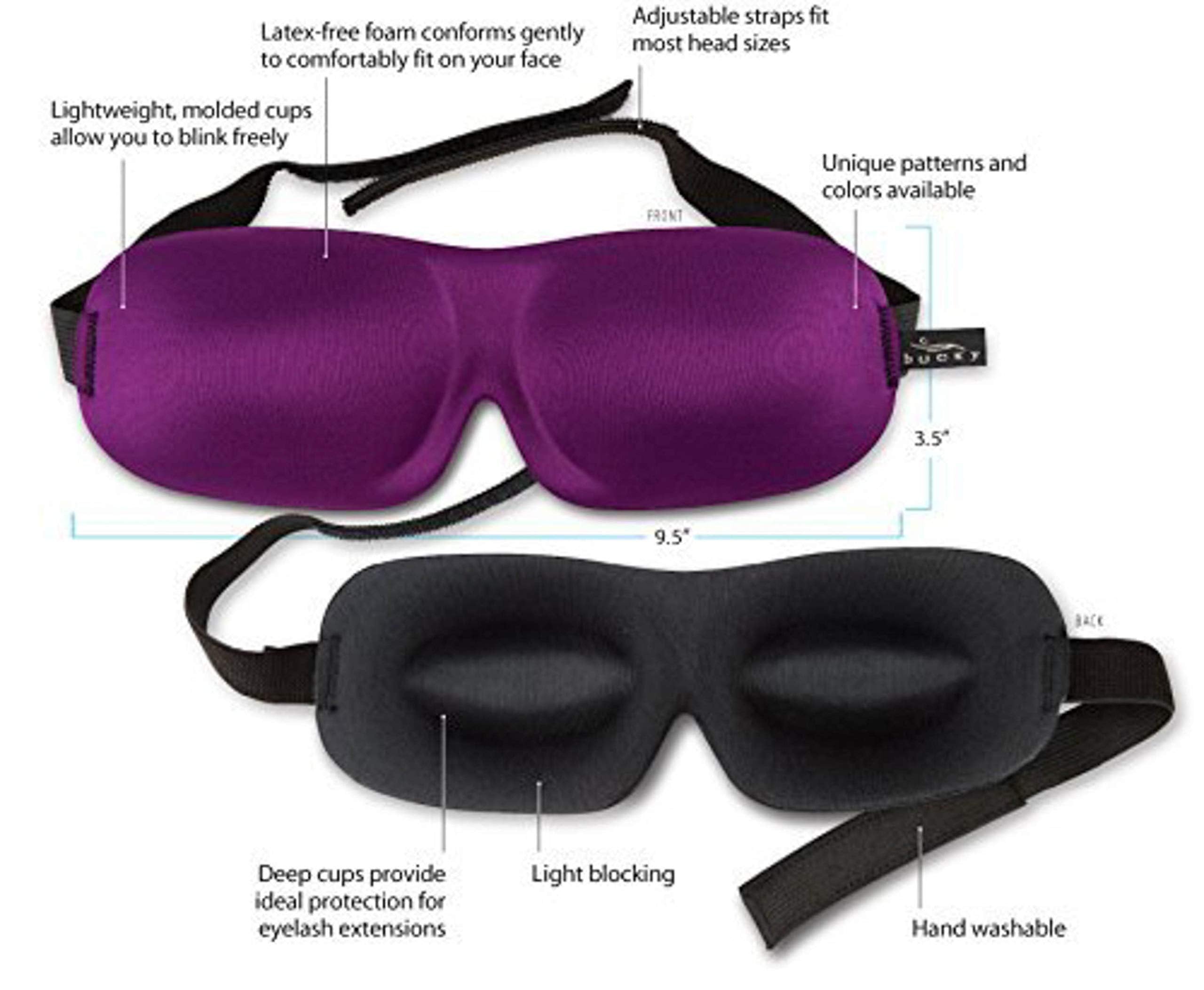 Bucky 40 Blinks No Pressure Printed Eye Mask for Travel & Sleep, Lattice, One Size
