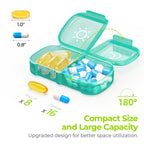 AUVON XL Weekly Pill Organizer 2 Times a Day, Pill Box 7 Day with One-Side Large Openings for Easy to Use, Cyan AM PM Pill Case