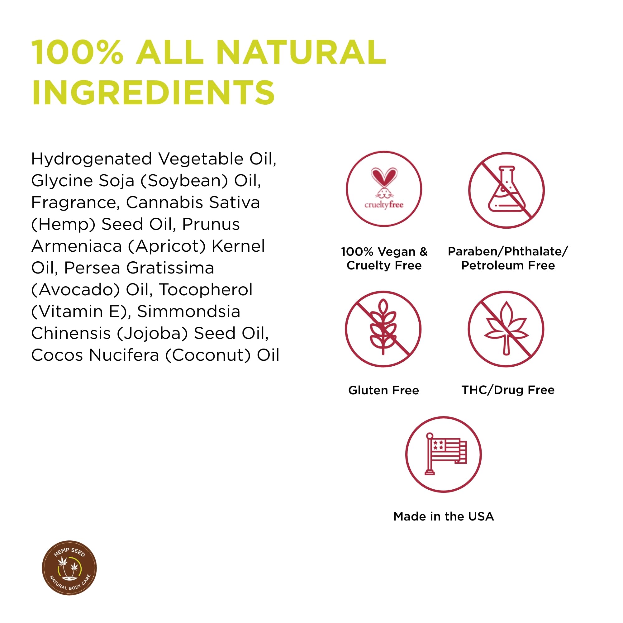 Hemp Seed 3-in-1 Massage Candle, Nag Champa Scent - 6 oz. - Candle, Massage Oil & Moisturizer in One - Hemp Seed, Coconut, Apric