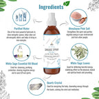 SOUL STICKS White Sage with Pearl Smudge Spray - 3.5oz Smokeless Energy Mist - Quartz Crystal & Pearl Infused Aura Cleanser - Sp