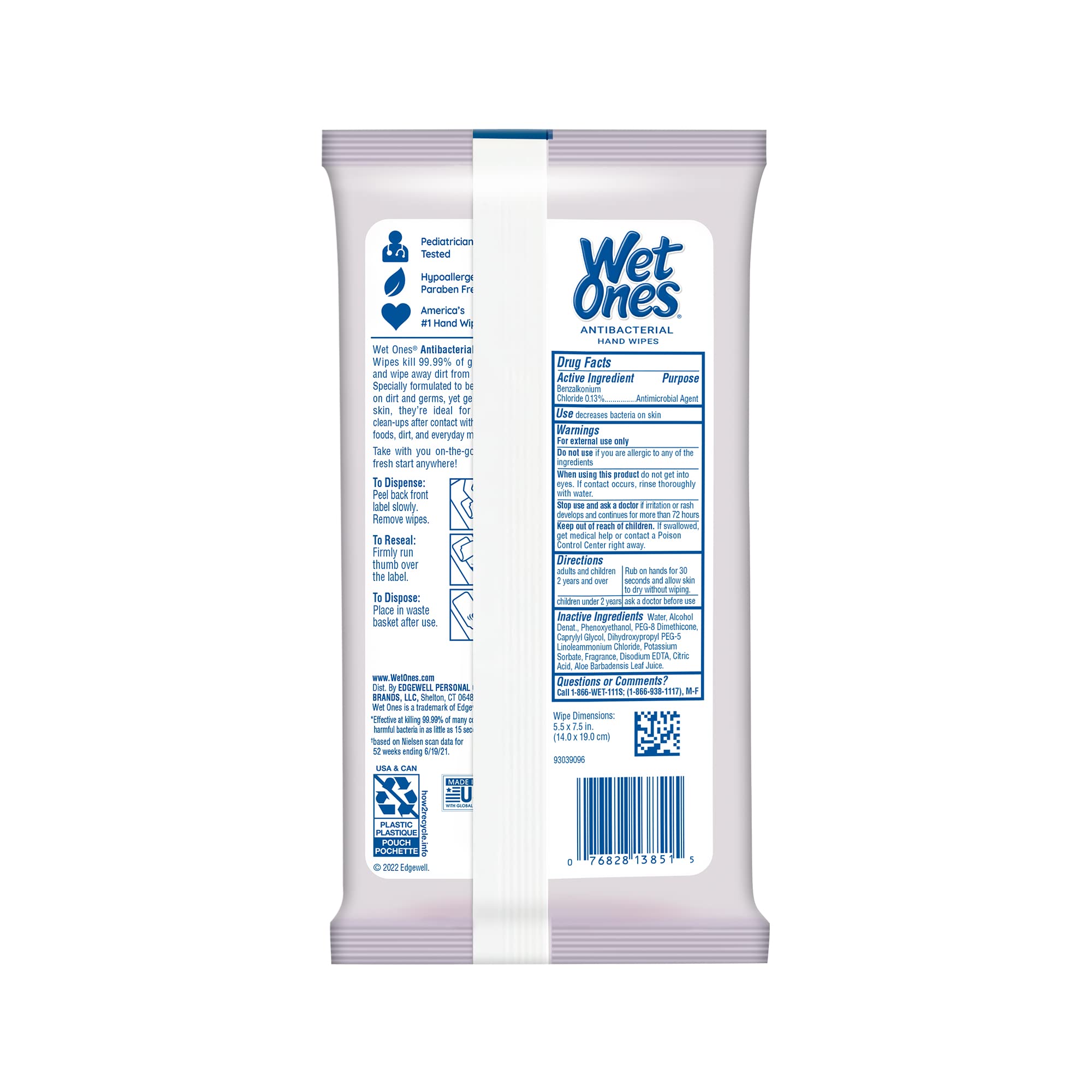 Wet Ones Antibacterial Hand Wipes, Lavender Wipes | Travel Wipes Case, Antibacterial Wipes, Moisturizing Wipes | 20 ct. Travel S