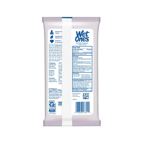 Wet Ones Antibacterial Hand Wipes, Lavender Wipes | Travel Wipes Case, Antibacterial Wipes, Moisturizing Wipes | 20 ct. Travel S