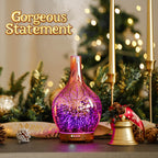 Porseme Rose Gold Essential Oil Diffuser 3D Glass Aromatherapy Ultrasonic Humidifier, Waterless Auto-Off, Timer Setting, BPA Fre
