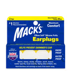 Macks Pillow Soft Silicone Earplugs - 2 Pair - The Original Moldable Silicone Putty Ear Plugs for Sleeping, Snoring, Swimming, T
