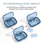 3 Compartment Pill Box, Moisture Proof Pill Case, Travel Pill Organizer for Pocket Purse, Daily Portable Medicine Vitamin/Fish O