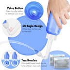 Showvigor Neti Pot Sinus Rinse Bottle - Gentle Nasal Wash Bottle Nose Cleaner for Effective Pressure Irrigatio 300 ML with 20 Na