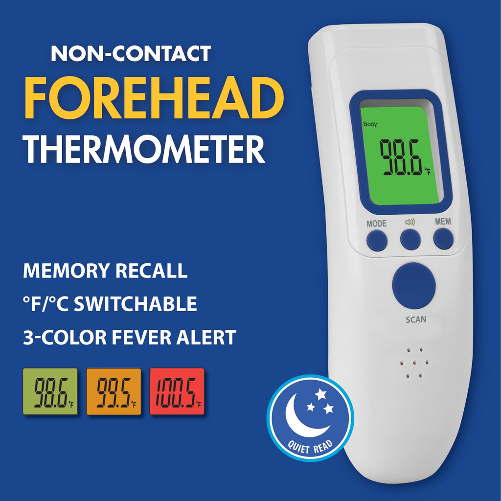 Seasonal Relief Bundle 3-Piece | Cool Mist Humidifier | Forehead Thermometer | Medicated Chest Rub | Fast Relief During Cough Co