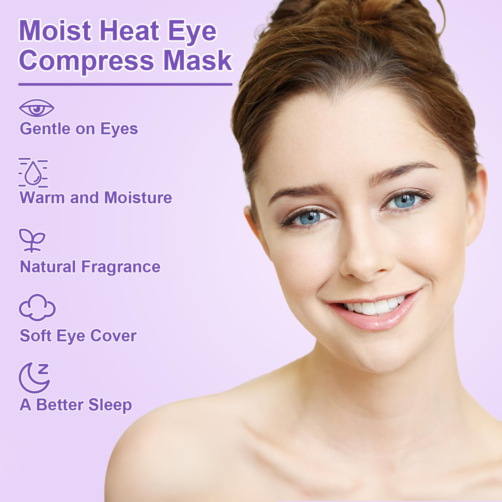 BeHoomi Weighted Eye Mask for Sleeping, Soft Heated Eye Mask, Moist Heat Warm Compress for Eyes, Natural Lavender & Flaxseeds Mi