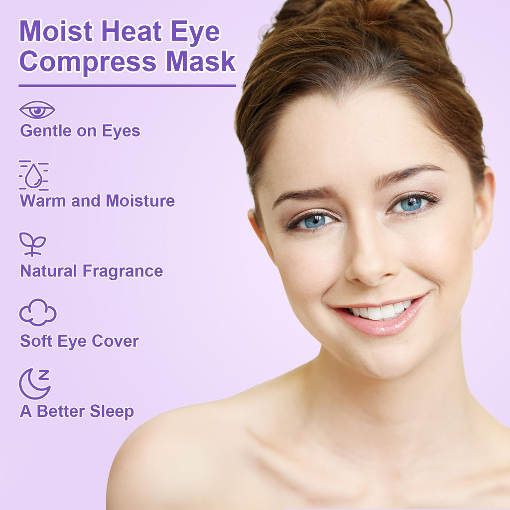 BeHoomi Weighted Eye Mask for Sleeping, Soft Heated Eye Mask, Moist Heat Warm Compress for Eyes, Natural Lavender & Flaxseeds Mi