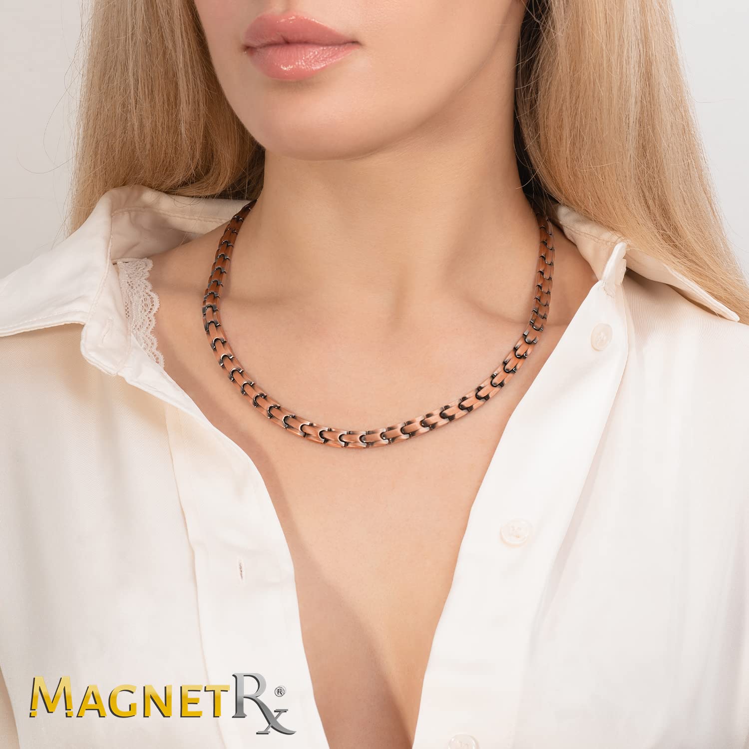 MagnetRX Copper Magnetic Necklace - Ultra Strength Magnetic Copper Necklace for Men and Women - 99.9% Pure Copper Necklace with