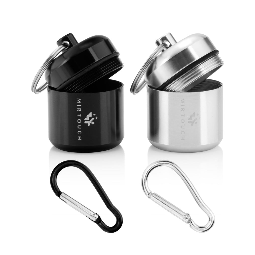 Portable Keychain Pill Holder Case for Round Glucose Tablets & Critical Medicine - Discreet Waterproof Key Chain Pill Container 