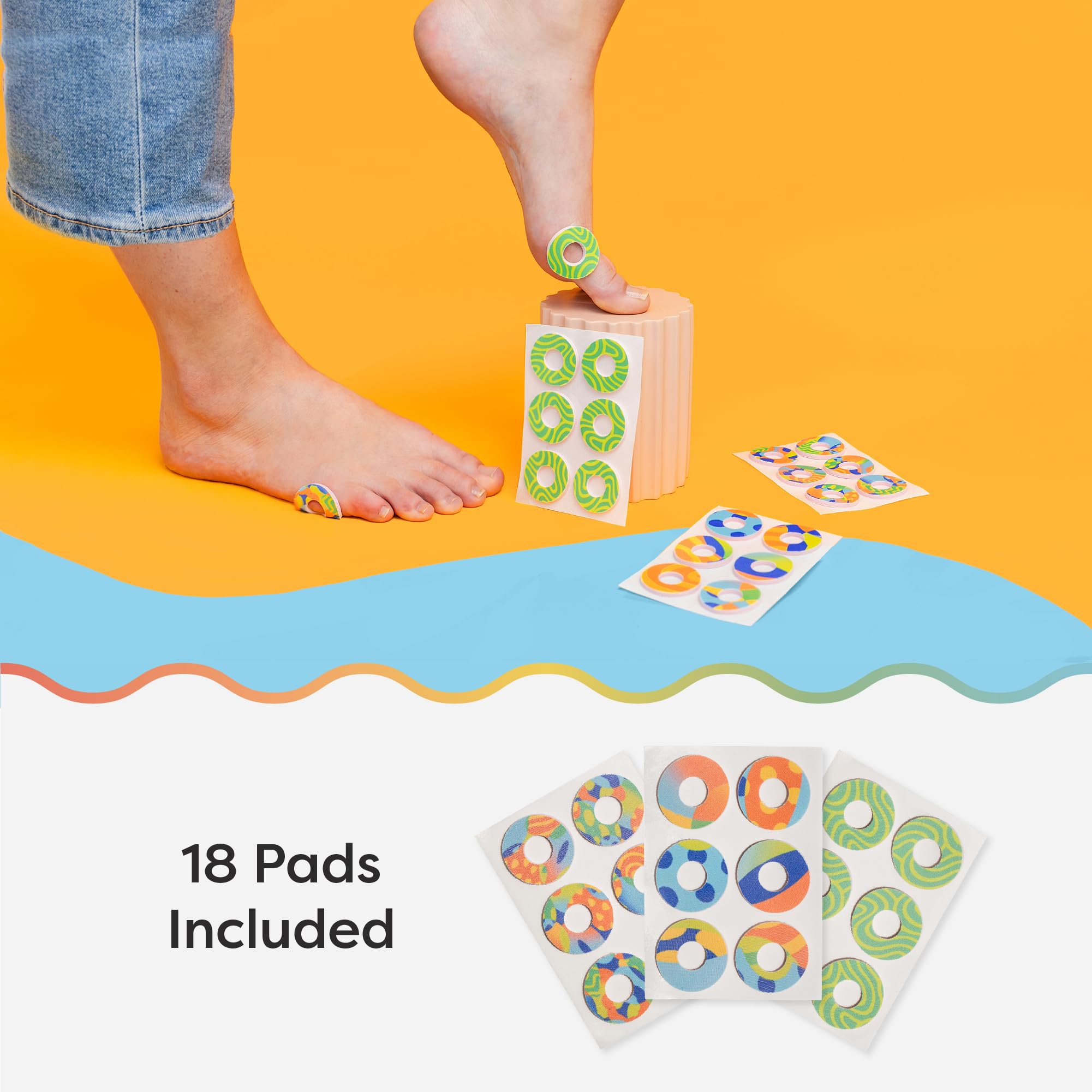 ZenToes Callus Cushions | Water-Resistant Self-Stick Adhesive Corn Pads | Foot, Heel, & Toe Discomfort Relief | Soft Foam for Fr