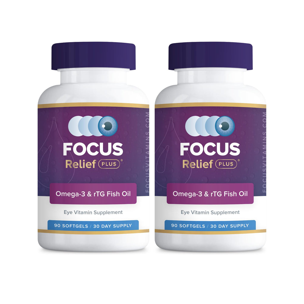 Focus Relief Plus Dry Eye Formula (180 ct. 60 Day Supply) Dry Eye Omega 3 Supplement - Dry Eye Relief Supplement - Omega 3 Fish 