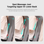 Mynt Gray Massage Chair Pad with 4 Deep Kneading Nodes, Shiatsu Back Massager for Chair with Heat, Heated Back Massage with a Cu