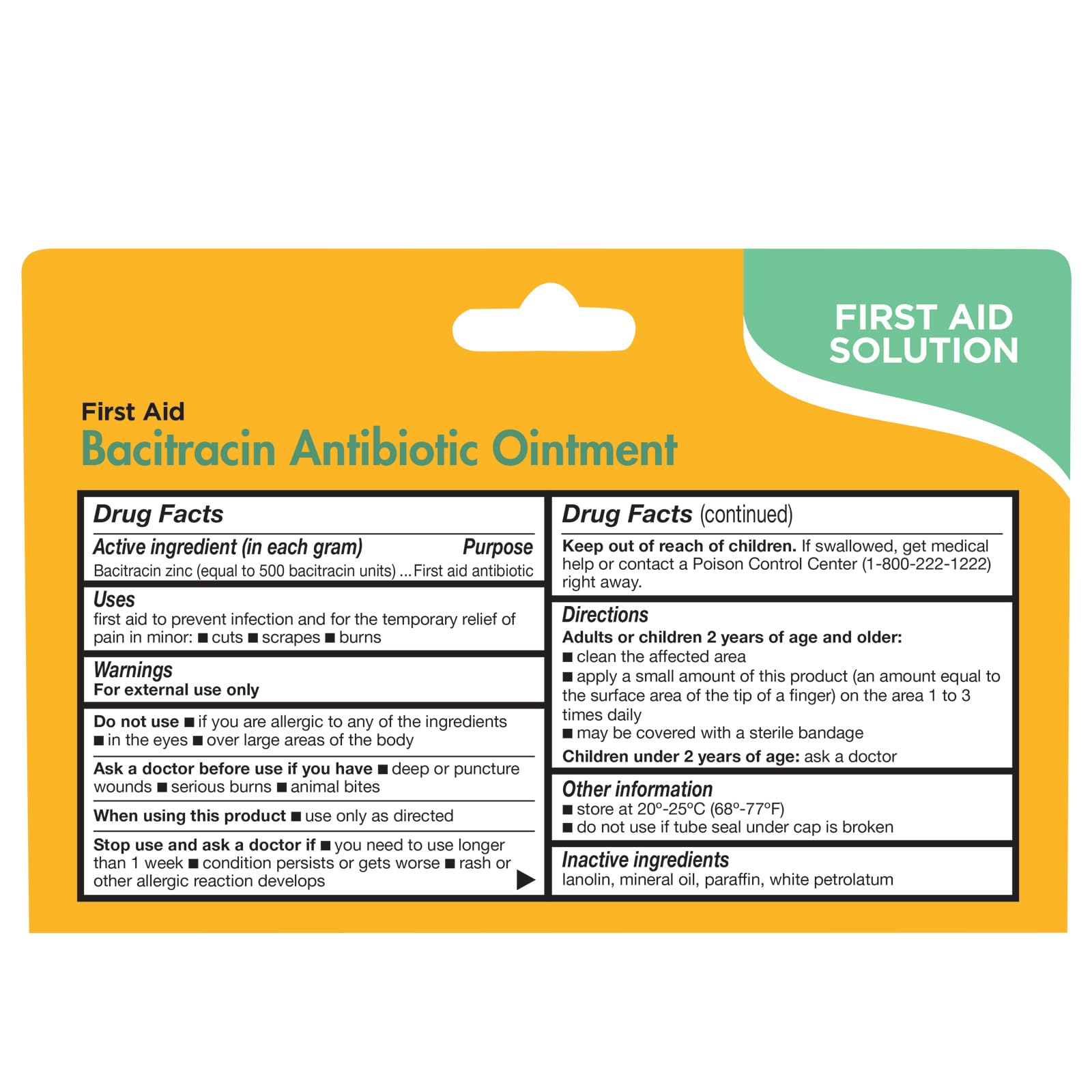 Thera|Care Bacitracin Antibiotic Ointment | First Aid | Infection Prevention and Protection | 1.0 oz | Topical Wound Care for Mi