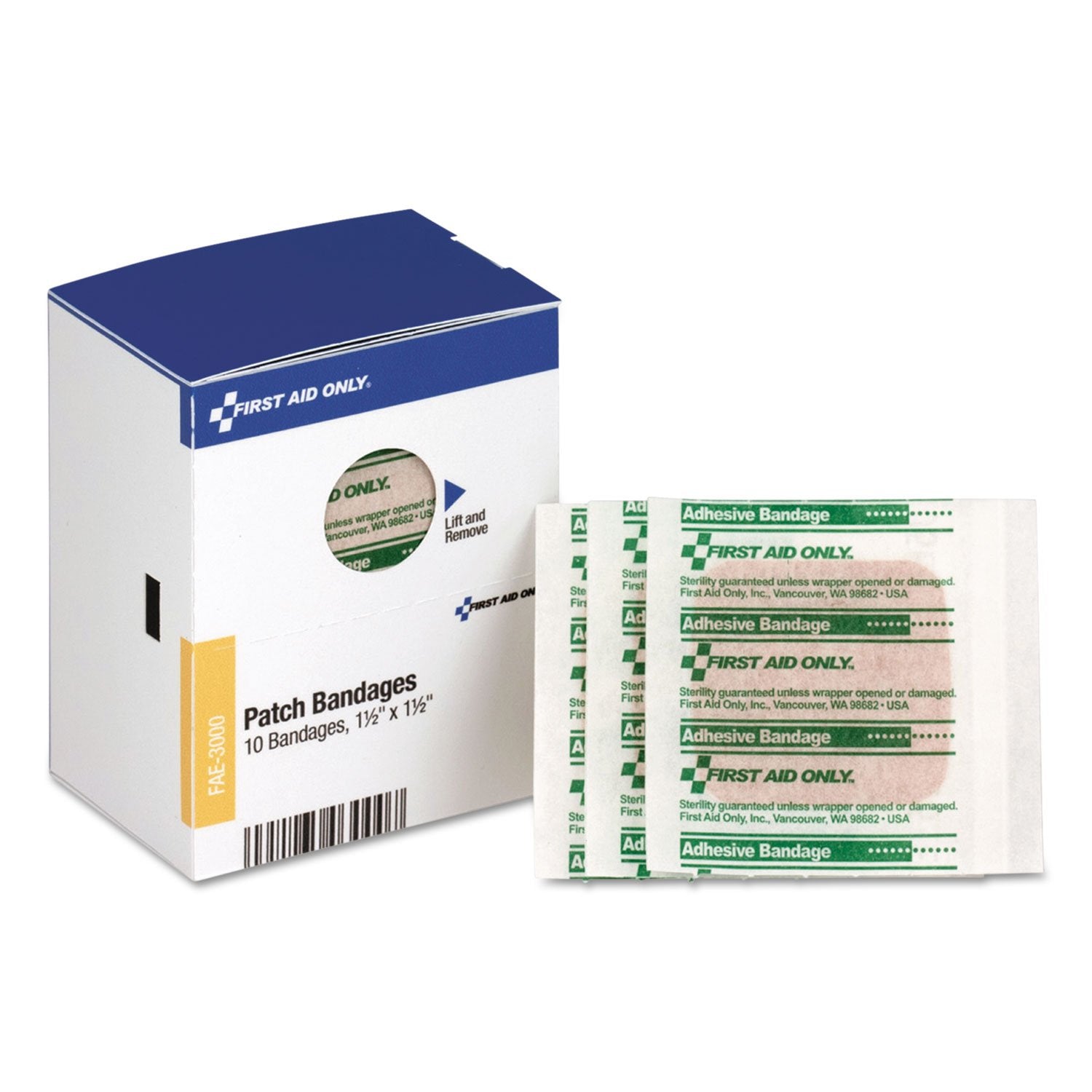 SmartCompliance Patch Bandages, 1 1/2 x 1 1/2, 10/Box