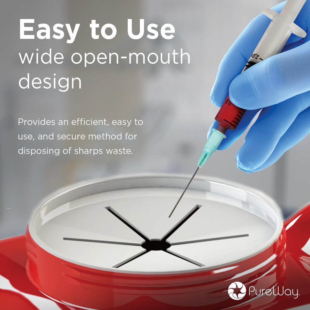 MailBack 3 Gallon PureWay Sharps Container Disposal System - [PrePaid Return Label Included] for Home, Travel, Professional, and