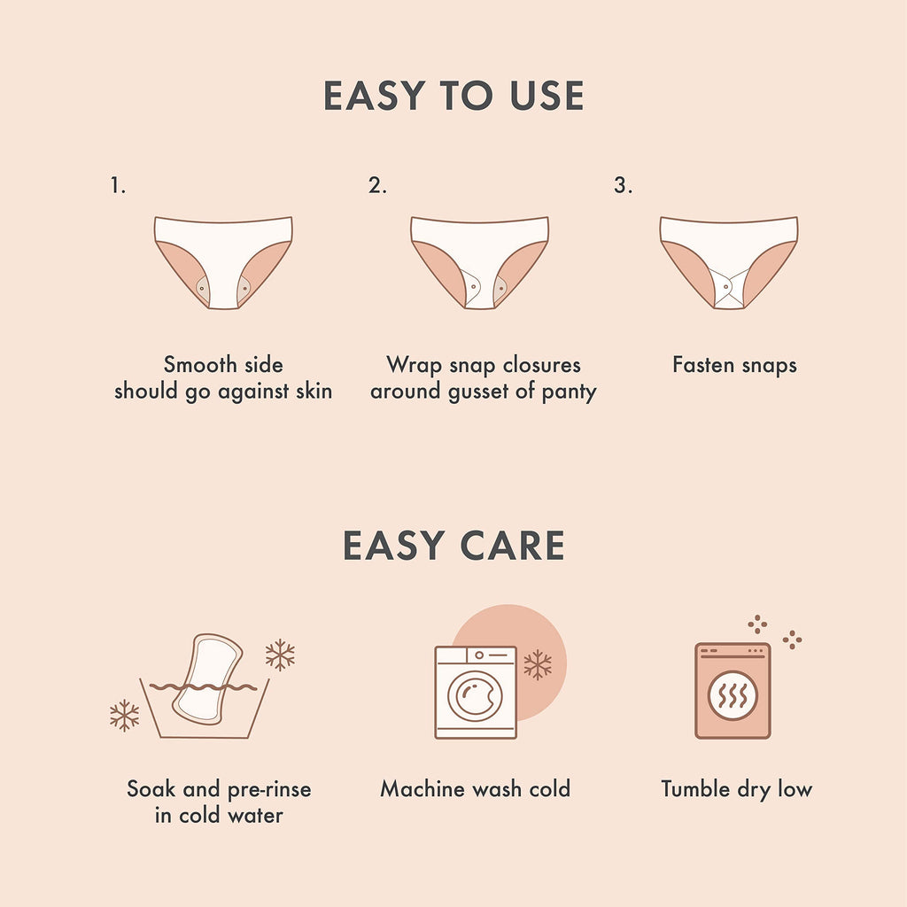 Rael Reusable Panty Liners Menstrual, Organic Cotton Cover - Postpartum Essential, Cloth Panty Liners for Women, Washable, Soft
