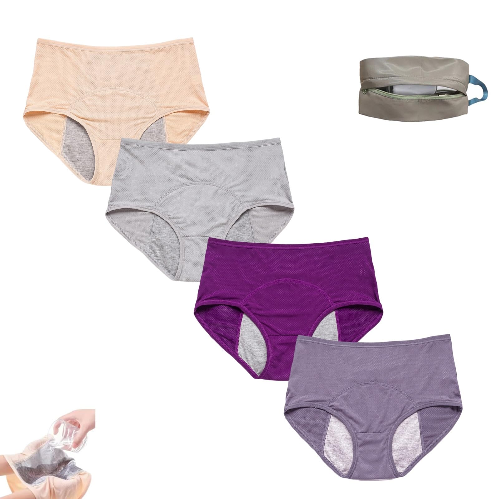 biqozi Panties for Women Over 60 70, Leakproof Ladies Underwear, Ladies Comfortable Leak Proof Incontinence Panties(#12,2XL)