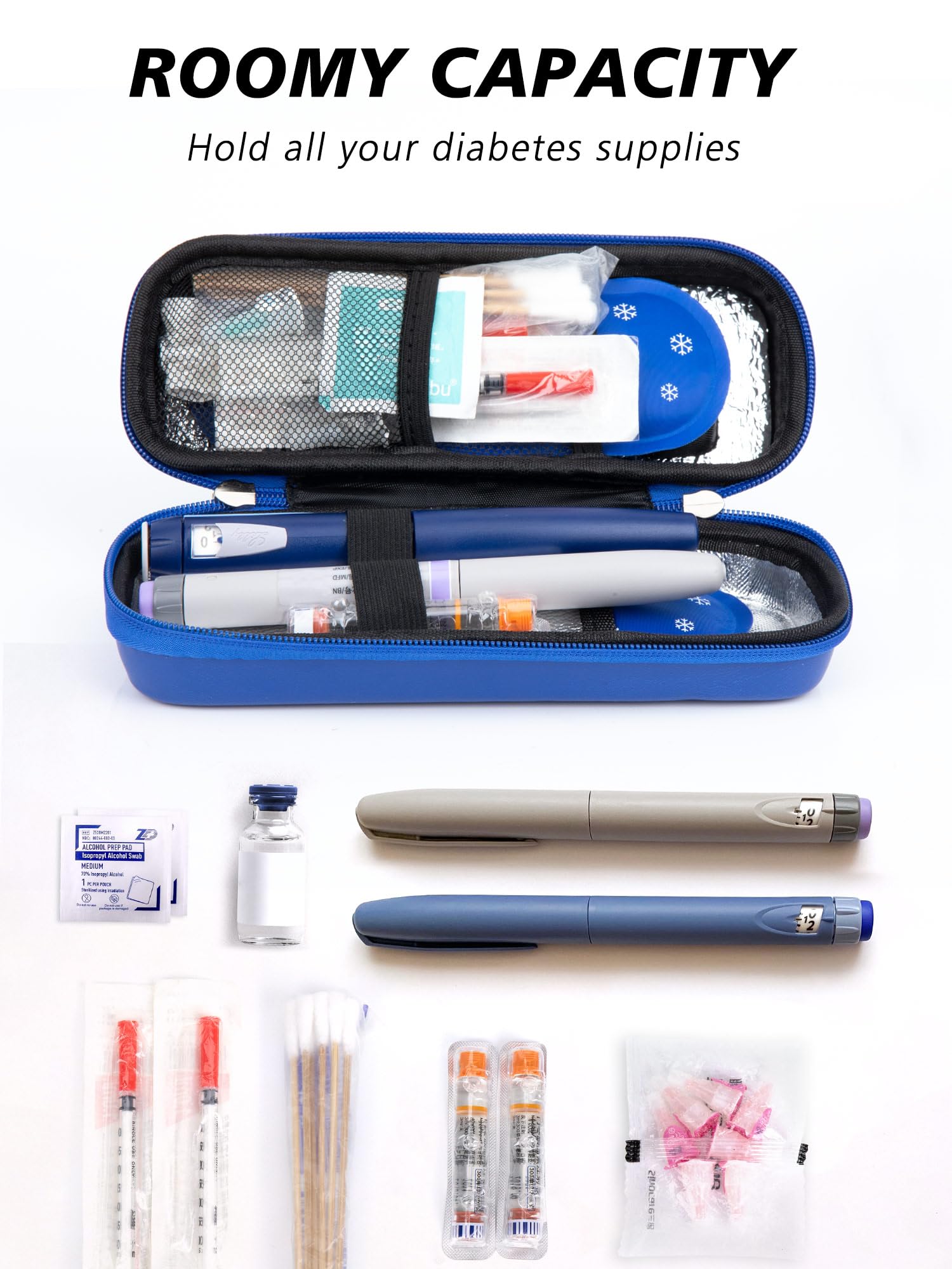 YOUSHARES Insulin Cooler Travel Case with Temperature Display - Refrigerated Medicine Travel Case with 2 TSA Approved Ice Pack,