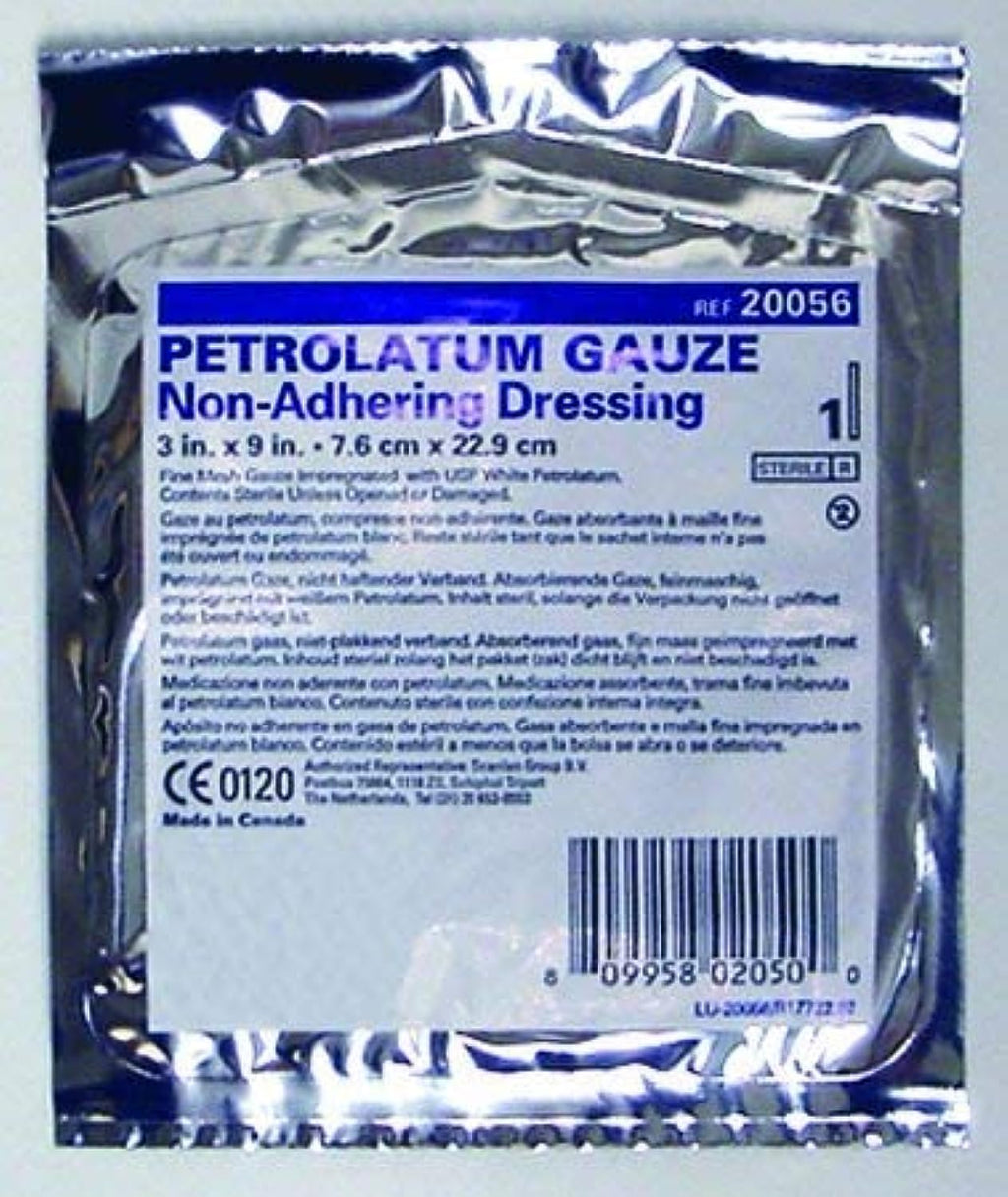McKesson Xeroform Petrolatum Dressing - Impregnated Gauze Dressings for Burn and Wound Care - 1 in x 8 in, 8 Pack