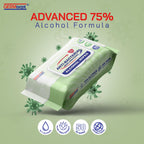 Advanced 75% Alcohol Antiseptic Hand Sanitizer Multipurpose Wipes (50 Count X 4 packs = 200 Wipes)