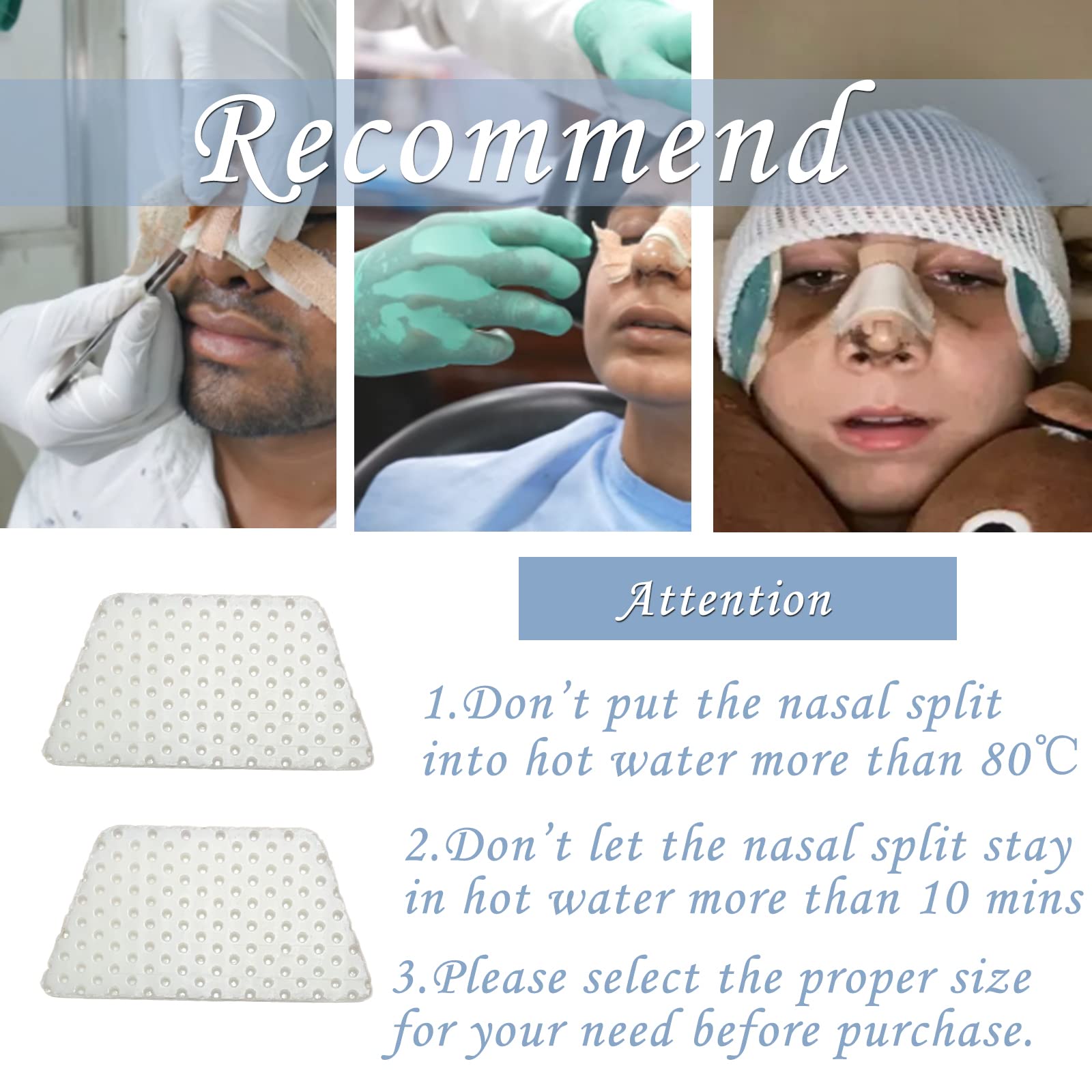 Thermoplastic Nasal Splints,Nose Brace Fracture, External Nose Support Protector for Rhinoplasty Septoplasty Surgery, ENT, Ortho