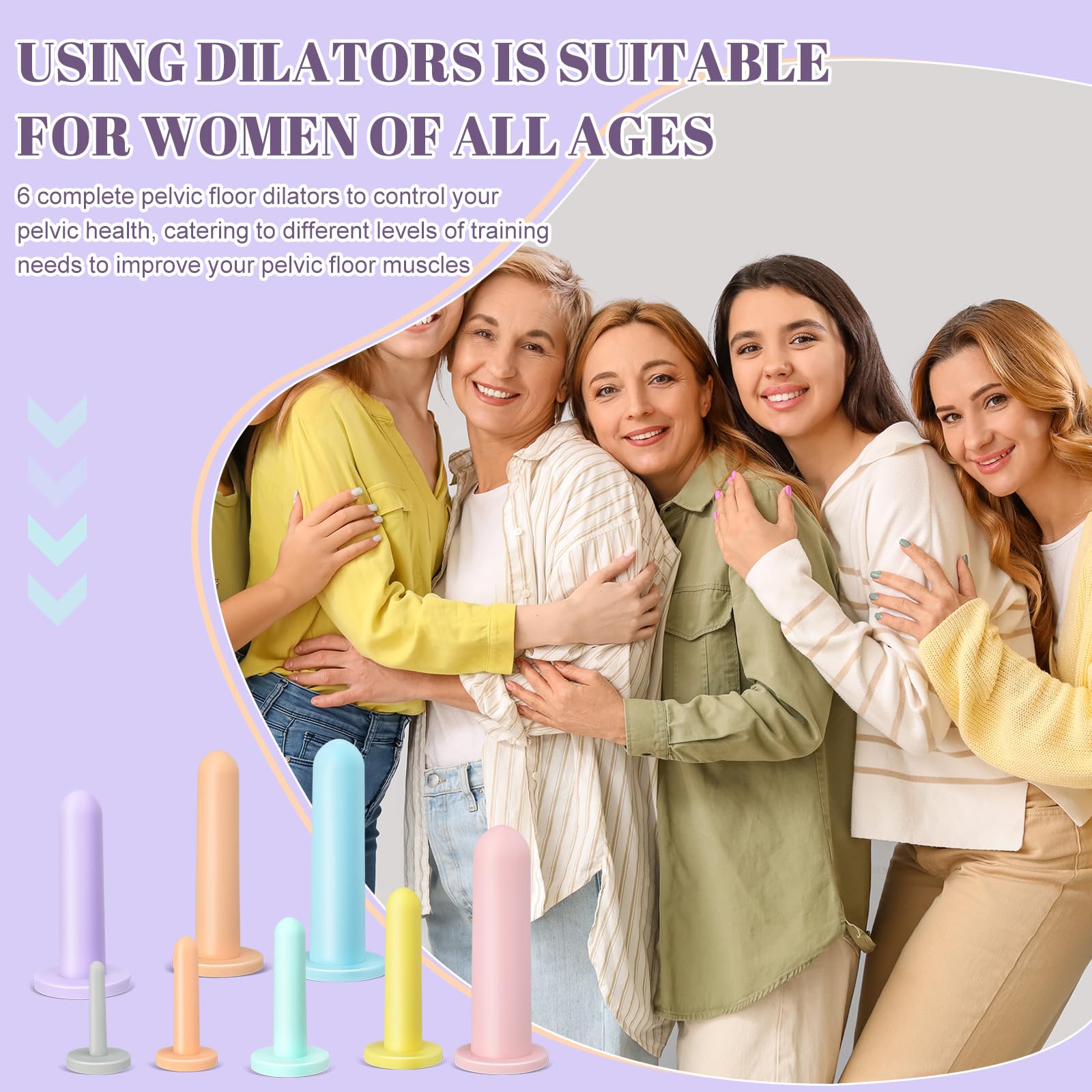 Geiserailie 8 Pcs Silicone Pelvic Floor Strengthening Device Pelvic Floor Muscle Trainer Exerciser Comfortable Silicone Stretche
